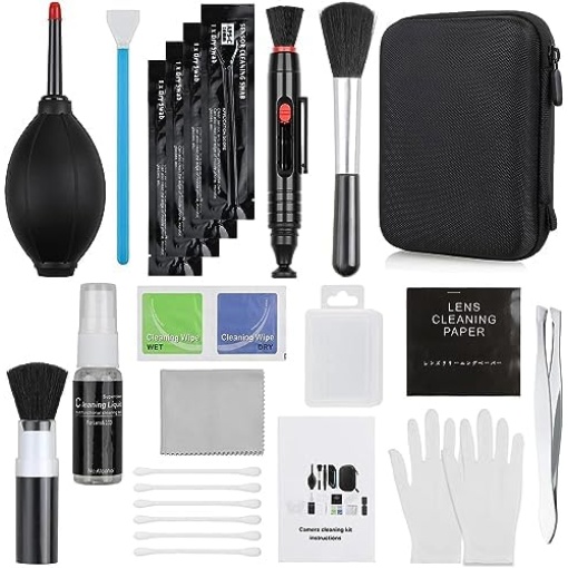 14-in-1 Camera Lens Cleaning Kit - Mirrorless Camera Sensor Cleaning Kit for DSLR Camera Canon Sony Nikon Including Lens Blower/Detergent/Swabs/Cleaning Cloth/Cleaning Pen/Cleaning Brush