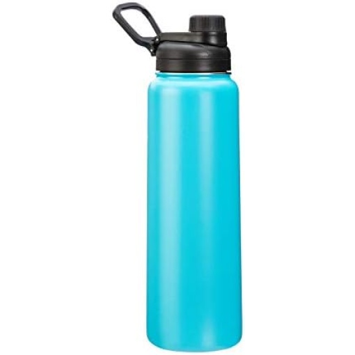 Amazon Basics Stainless Steel Insulated Water Bottle with Spout Lid – 30-Ounce, Teal