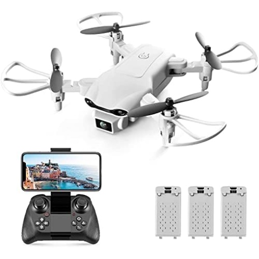 4DV9 Mini Drone for Kids with 720P HD Camera FPV Live Video RC Quadcopter Helicopter for Adults beginners Toys Gifts,Altitude Hold, Waypoints Functions,One Key Start,3D Flips,3 Batteries,Gray