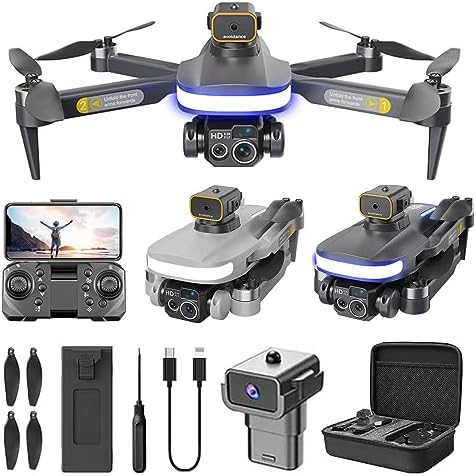 4K Drone with Camera, WiFi FPV RC Quadcopter with 4K Camera Foldable Drone for Beginners - Altitude Hold Headless Mode One K𝐞y Off/Landing APP Control Long Flight Time (Black)