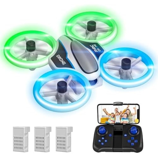 AVIALOGIC M2C Mini Drone for Kids with 1080P HD FPV Camera, Small Portable Indoor RC Quadcopter with LED Light, Remote Control Cool Toys Gifts for Teen Boys Girls Beginners