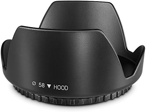 Altura Photo 58MM Tulip Flower Lens Hood for Canon EOS 77D 80D 90D Rebel T8i T7 T7i T6i T6s T6 SL2 SL3 DSLR Cameras with Canon EF-S 18-55mm f/3.5-5.6 is Lens and Select Nikon Lenses