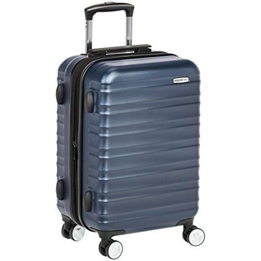 Amazon Basics Hardside Spinner Luggage With Built-In TSA Lock, 21-Inch, Carry-on, Navy Blue