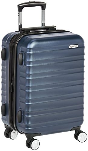 Amazon Basics Hardside Spinner Luggage With Built-In TSA Lock, 21-Inch, Carry-on, Navy Blue