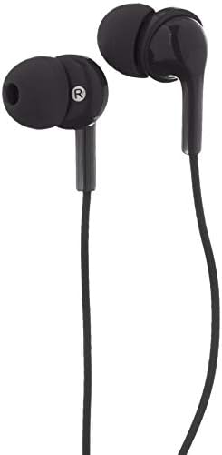 Amazon Basics In Ear Wired Headphones, Earbuds with Microphone No Wireless Technology, Black, 0.96 x 0.56 x 0.64in