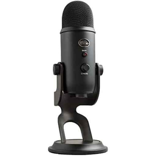 Blue Yeti USB Microphone for PC, Mac, Gaming, Recording, Streaming, Podcasting, Studio and Computer Condenser Mic with Blue VO!CE effects, 4 Pickup Patterns, Plug and Play – Blackout