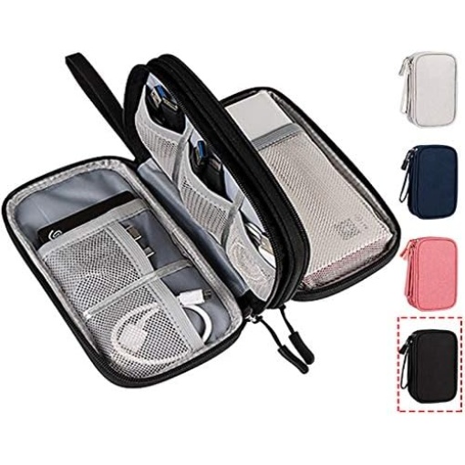 CAOODKDK Electronics Accessories Organizer Pouch Bag, Travel Universal Organizer for Cable, Charger, Phone, SD Card, Business Travel Gadget Bag