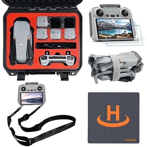 CYNOVA DJI Air 3 Accessories Combo with DJI Air 3 Hard Case, Landing Pad, DJI RC Screen Protector, DJI RC Lanyard, and DJI Air 3 Propeller Holder - Protecting and Enhancing Your Drone Experience