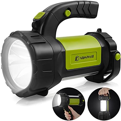 Camping Lantern Rechargeable, AlpsWolf LED Flashlight Spotlight Lantern with 800LM, 3600 Capacity Battery Powered, Portable Bright Camping Light for Emergency, Outdoor Hiking, Power Outages