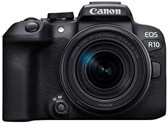 Canon EOS R10 RF-S18-150mm F3.5-6.3 is STM Lens Kit, Mirrorless Vlogging Camera, 24.2 MP, 4K Video, DIGIC X Image Processor, High-Speed Shooting, Subject Tracking, Compact, for Content Creators Black