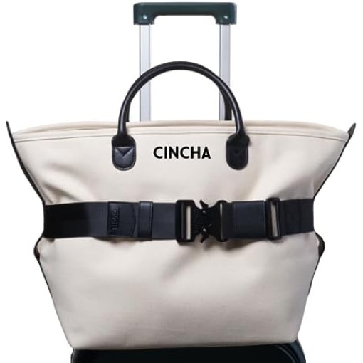 Cincha Travel Belt for Luggage - Stylish & Adjustable Add a Bag Luggage Strap for Carry On Bag - Airport Travel Accessories for Women & Men - As Seen on Shark Tank (Black)