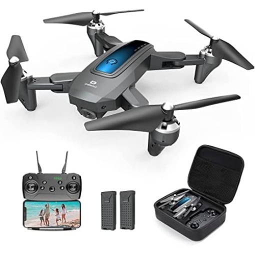 DEERC Drone with Camera 1080P HD FPV Live Video 2 Batteries and Carrying Case, RC Quadcopter Helicopter for Kids and Adults, Gravity Control, Altitude Hold, Headless Mode, Waypoints Functions