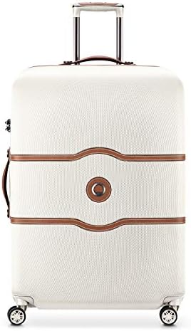 DELSEY Paris Chatelet Air Hardside Luggage, Spinner Wheels, Champagne White, Checked-Large 28 Inch