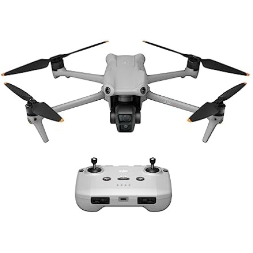 DJI Air 3 (DJI RC-N2), Drone with Medium Tele & Wide-Angle Dual Primary Cameras, 46-Min Max Flight Time, Omnidirectional Obstacle Sensing, 48MP Photos, 4K/60fps HDR, up to 20Km Video Transmission