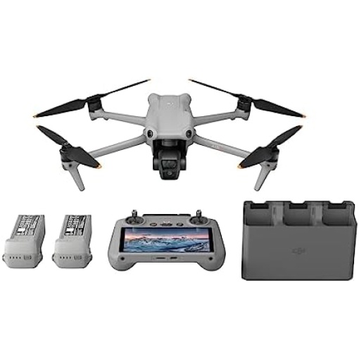 DJI Air 3 Fly More Combo with DJI RC 2 (screen remote controller), Drone with Medium Tele & Wide-Angle Dual Primary Cameras for Adults 4K HDR, 46-Min Max Flight Time, 48MP, Two Extra Batteries