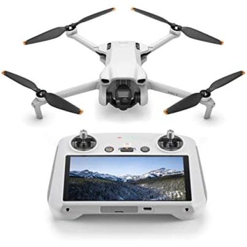 DJI Mini 3 (DJI RC) - Lightweight and Foldable Mini Camera Drone with 4K HDR Video, 38-min Flight Time, True Vertical Shooting, and Intelligent Features