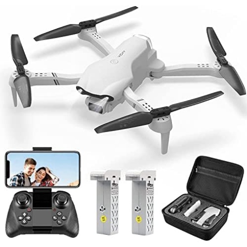 DRONEEYE 4DF10 Drone with 1080P Camera for Adults,RC Quadcopter with WiFi FPV Live Video for Kids Beginners,Trajectory Flight,App Control,3D Flips,Altitude Hold,2 Batteries,Carrying Case