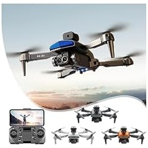 Drone Rc Quadcopter with 4k HD Fpv Camera Three Lens Wifi Remote Control Aerial Drone Multirotors Start Speed Circle Fly Altitude Hold Headless Mode