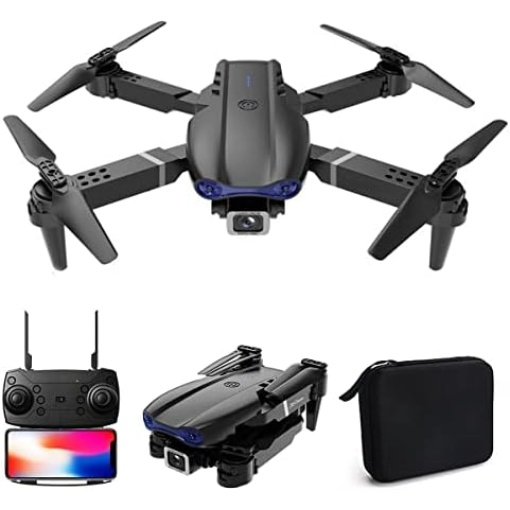 Drone with 1080P Dual HD Camera - 2023 Upgradded RC Quadcopter for Adults and Kids, WiFi FPV RC Drone for Beginners Live Video HD Wide Angle RC Aircraft, Trajectory Flight, Auto Hover, 2 Batteries ,Carrying Case.