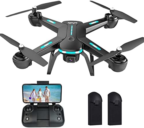 Drone with 1080P HD Camera for Kids and Adults ,Zuhafa JY03,WiFi FPV Transmission RC Quadcopter for Beginner,Gesture/APP Control, Altitude Hold, Headless Mode, 3D flips, 2 batteries 40 Minutes Flight Time