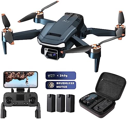 Durable Brushless Motor Drone with 84 Mins Super Long Flight Time, Drone with Camera for Beginners, CHUBORY A77 WiFi FPV Quadcopter with 2K HD Camera, Follow Me, Auto Hover, 3 Batteries, Carrying Case