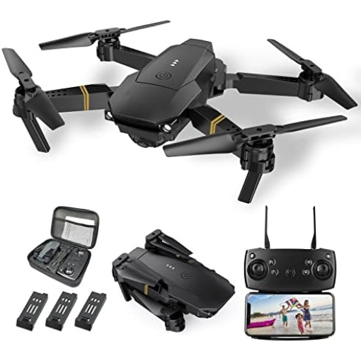 E58 Drones Camera for Adults/Kids/Beginners, Foldable 4K Drone with 1080P HD Camera RC Quadcopter, WiFi FPV Live Video, Altitude Hold, One Key Take Off/Landing, 3D Flip. Gifts for Girls/Boys