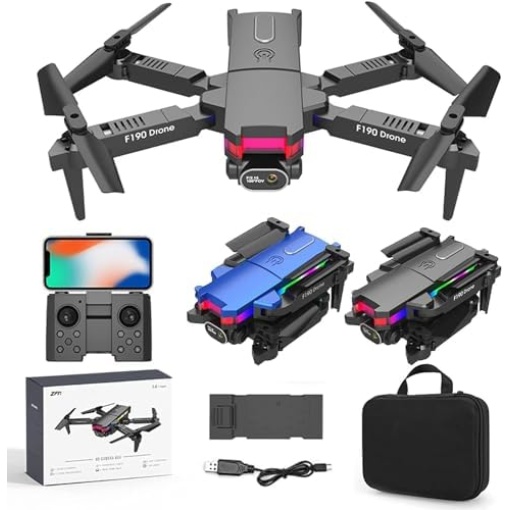 Foldable Pocket Drone with 4K HD Dual Camera for Adults Kids Beginner Mini Drone RC Quadcopter Drone with 2.4G WiFi FPV Live Video Hold Headless Mode,Trajectory flight Toys Gifts for Boys (Black)