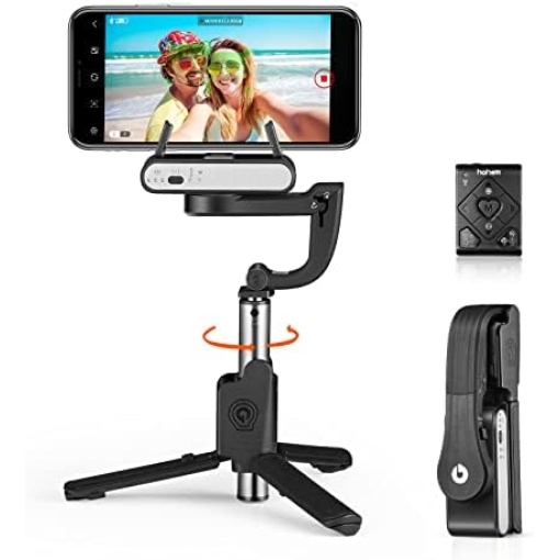 Gimbal Stabilizer for Smartphone, 2 Axis Selfie Stick Tripod with Face Tracking, 360° Rotation, 4 in 1 Portable Phone Tripod w/Extendable Stick for iPhone 14/Android Video Recording hohem iSteady Q