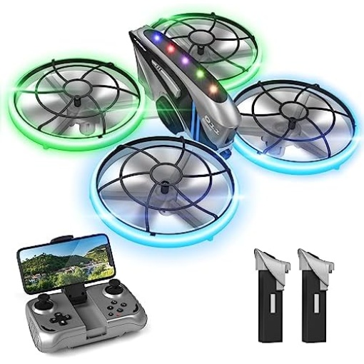 HASAKEE RC Drone for Kids Adults with HD FPV Camera,Cool Toys Gifts for Boys Girls,Hobby RC Quadcopter Skyquad with Cool LED Light,Full Protect Guards and Long Flight Time,Q11 Durable for Beginners