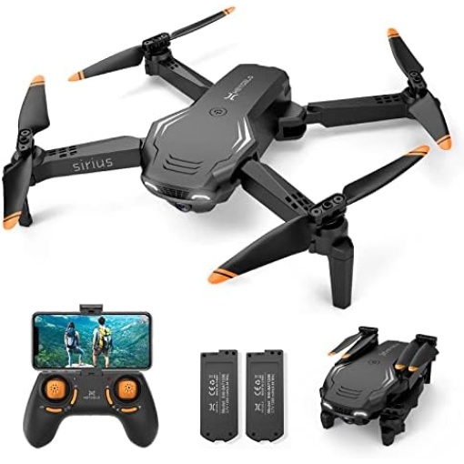 Heygelo S90 Drone with Camera for Adults, 1080P HD Mini FPV Drones for Kids Beginners, Foldable RC Quadcopter Toys Gifts for Boys Girls with Altitude Hold, Voice/Gesture Control, 3 Speeds, 2 Batteries