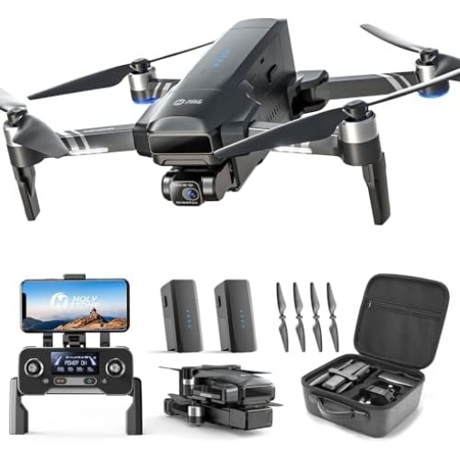 Holy Stone HS600 Drones with Camera for Adults 4K, 10000FT Long Range Transmission, 2-Axis Gimbal & EIS Anti Shake, 56-Min Flight Time, Brushless Motors, Foldable GPS Drone for Beginners