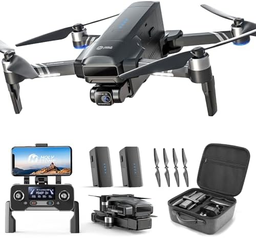 Holy Stone HS600 Drones with Camera for Adults 4K, 10000FT Long Range Transmission, 2-Axis Gimbal & EIS Anti Shake, 56-Min Flight Time, Brushless Motors, Foldable GPS Drone for Beginners