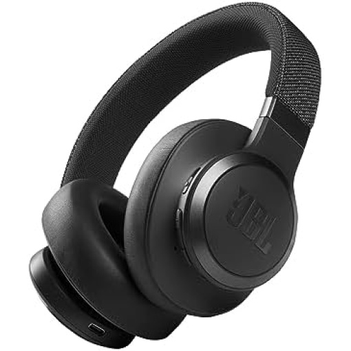 JBL Live 660NC - Wireless Over-Ear Noise Cancelling Headphones with Long Lasting Battery and Voice Assistant - Black, Medium