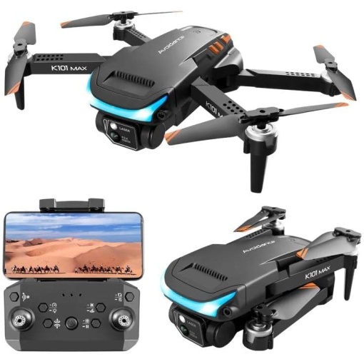 K101 Max Drone with 4K HD Dual Camera for Adults, Kids, Beginners - Foldable RC Quadcopter with FPV Live Video, One Key, Start Altitude, Hold Headless, Smart Return Home