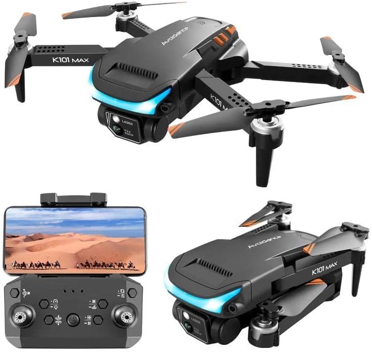 K101 Max Drone with 4K HD Dual Camera for Adults, Kids, Beginners - Foldable RC Quadcopter with FPV Live Video, One Key, Start Altitude, Hold Headless, Smart Return Home