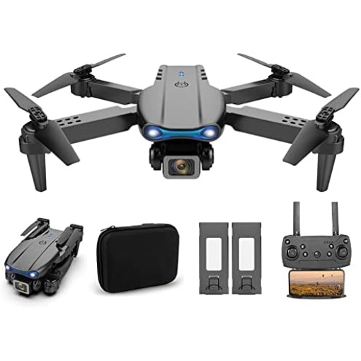 KADOWL Drone for Kids adult with 4K Camera，Remote Control Foldable Drone with Carrying Case，Gift for Boys Girls with Altitude Hold, Headless Mode One Key Start Speed Adjustment Auto Hovering, 3D Flips 2 Batteries, Long Endurance, Black