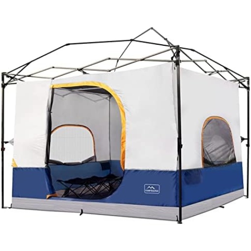 KAMPKEEPER Camping Cube for Pop Up Canopy Tent, Converts 10'x10' Straight Leg Canopy into Camping Inner Tent–Fully Vented Roof(Canopy & Frame NOT Included), Navy Blue