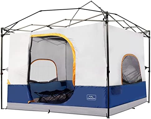 KAMPKEEPER Camping Cube for Pop Up Canopy Tent, Converts 10'x10' Straight Leg Canopy into Camping Inner Tent–Fully Vented Roof(Canopy & Frame NOT Included), Navy Blue