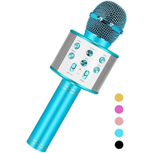 Karaoke Microphone Machine For Kids Adults,Portable Bluetooth Microphone For Singing,Professional Voice Changer Blue Microphone Wireless,Birthday Gifts For 3 4 5 6 7 8 + Year Old Boys Girls Toys