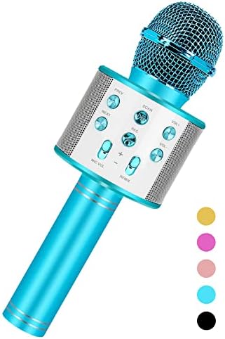 Karaoke Microphone Machine For Kids Adults,Portable Bluetooth Microphone For Singing,Professional Voice Changer Blue Microphone Wireless,Birthday Gifts For 3 4 5 6 7 8 + Year Old Boys Girls Toys