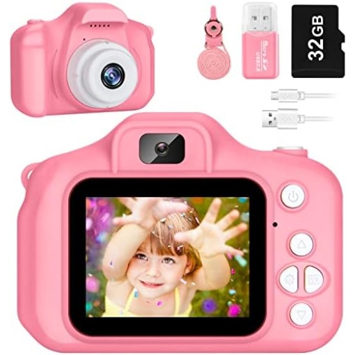 Kids Camera for Boys and Girls, SINEAU Digital Camera for Kids Toy Gift, Toddler Camera Birthday Gift for Age 3 4 5 6 7 8 9 10 with 32GB SD Card, Video Recorder 1080P IPS 2 Inch