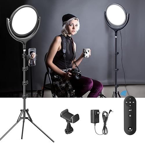 Lighting for Video Recording, Ring Light Tripod 10" LED Video Light with Phone Holder and Remote, 2800 Lumens Fill Light Backlight with Soft Light for Streaming/Zoom/Photography/Makeup/YouTube,TikTok