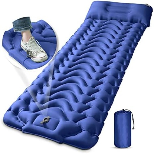 MEETPEAK Camping Sleeping Pad, Extra Thickness 3.9 Inch Inflatable Sleeping Mat with Pillow Built-in Pump, Compact Ultralight Waterproof Camping Air Mattress for Backpacking, Hiking, Tent, Traveling