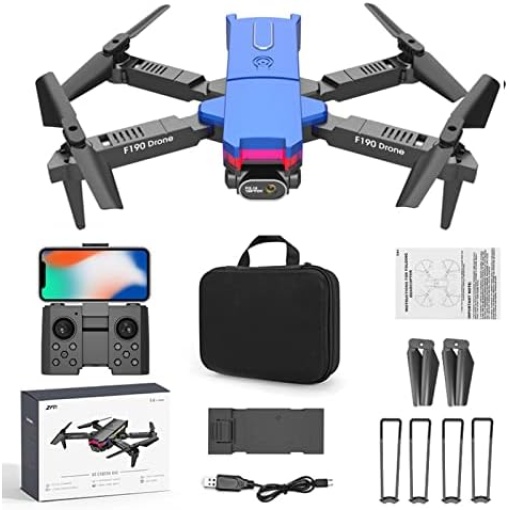 Mini Drone Foldable Pocket Drone Mini with Dual 4K HD Dual Camera for Adults Kids Beginner, RC Quadcopter Drone 2.4G WiFi FPV Live Video Hold Headless Mode, Gifts for Boys Girls