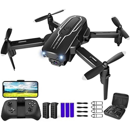 Mini Drone with Camera for Adults Kids - 1080P HD FPV Camera Drones with 90° Adjustable Lens, Gestures Selfie, One Key Start, 360° Flips, Toys Gifts RC Quadcopter for Boys Girls with 2 Batteries