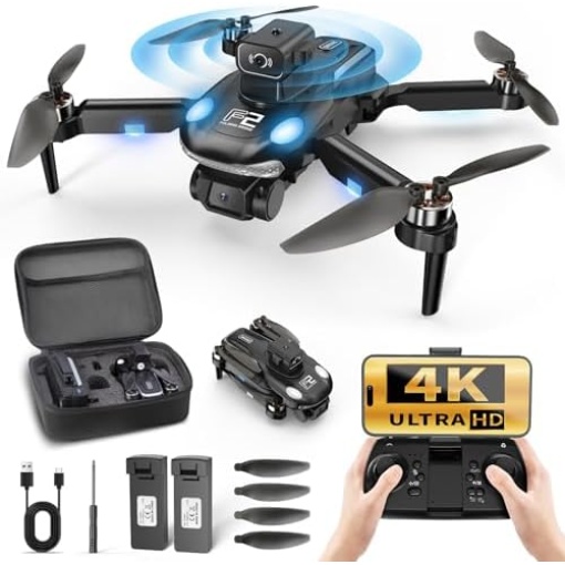 Mini Drone with Camera for Adults Kids, 4K HD FPV- Foldable, One Key Take Off/Land, Brushless Motor, Waypoint Fly, Altitude Hold, Headless Mode, 36 Mins Long Flight, Toys Gifts for Boys Girls, beginner