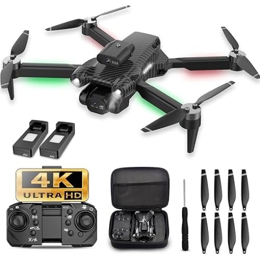 Mini drone Toy with camera: 4K HD FPV- Foldable, Carrying Case, 90° Adjustable Lens, One Key Take Off/Land, Altitude Hold, 360° Flip, 2 Batteries, Obstacle Avoidance, Hovering Protection,Toys Gifts for Kids, Adults, beginner