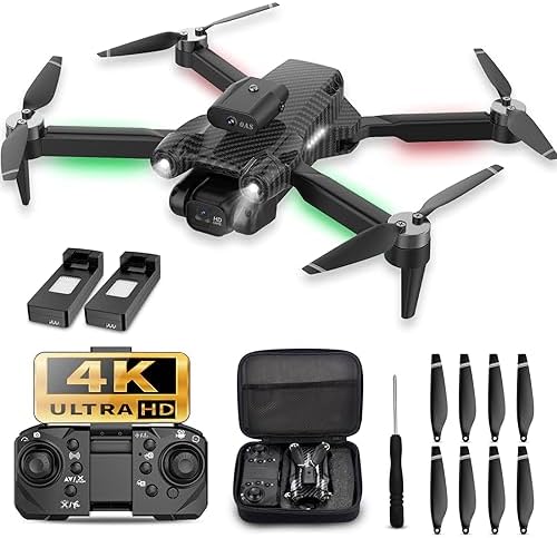 Mini drone Toy with camera: 4K HD FPV- Foldable, Carrying Case, 90° Adjustable Lens, One Key Take Off/Land, Altitude Hold, 360° Flip, 2 Batteries, Obstacle Avoidance, Hovering Protection,Toys Gifts for Kids, Adults, beginner