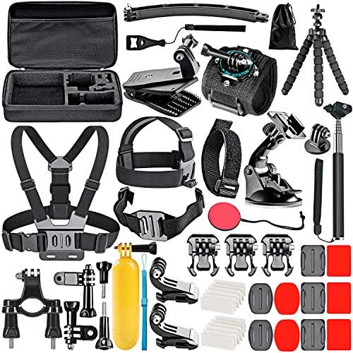 NEEWER 50 in 1 Action Camera Accessory Kit Compatible with GoPro Hero 11 10 9 8 7 6 5 4 GoPro Max GoPro Fusion Insta360 DJI Osmo Action Action 2 AKASO, and more