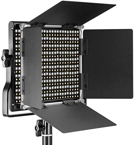 Neewer Professional Metal Bi-Color LED Video Light for Studio, YouTube, Product Photography, Video Shooting, Durable Metal Frame, Dimmable 660 Beads, with U Bracket and Barndoor, 3200-5600K, CRI 96+